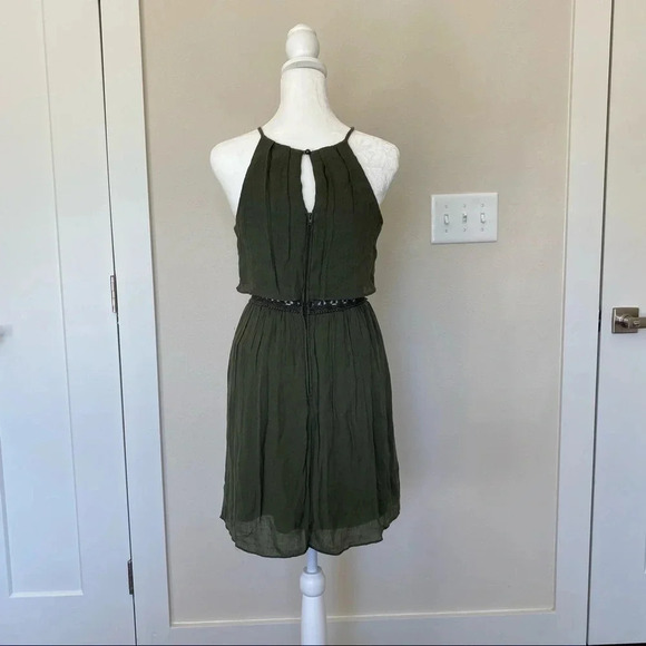 BCX Bohemian Forest Green Layered Dress With Lace Around Waist Midi Size 1 - Picture 4 of 14
